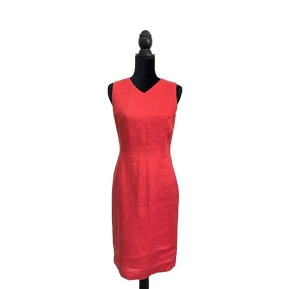 Talbots Dresses & Skirts - Talbots 100% Irish Linen V-neck Sleeveless Dress | 4